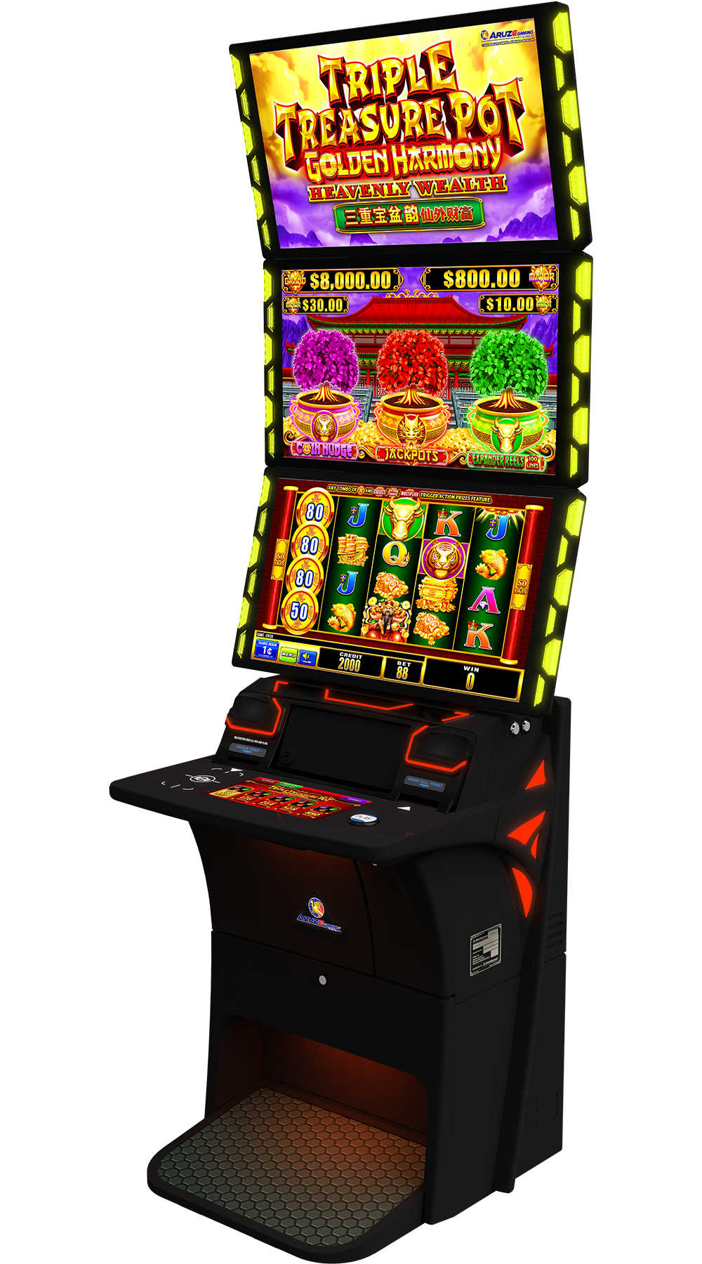 Triple Treasure Pot Golden Harmony Heavenly Wealth